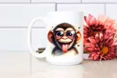 Funny Cute Monkey Sunglasses Tongue | Clipart Product Image 2