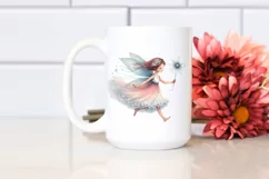 Washed Watercolor Whimsical Fairy Running, Transparent PNG Product Image 2
