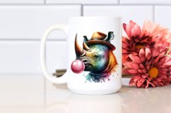 Colorful Rhino with Chewing Gum | Clipart Product Image 2