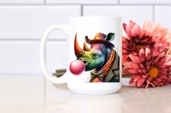 Colorful Rhino with Chewing Gum | Clipart Product Image 2