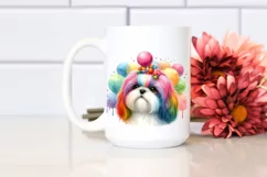 Cute Colorful Shih Tzu | Sublimation | Clipart Product Image 2