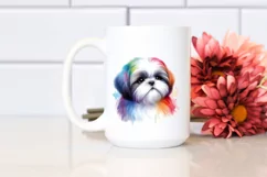 Cute Colorful Shih Tzu | Sublimation | Clipart Product Image 2
