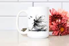 Washed Watercolor Gothic Fairy Running, Transparent PNG Product Image 2