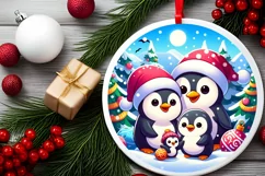 Round Christmas Ornament Sublimation|Clipart Product Image 2