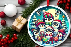 Round Christmas Ornament Sublimation|Clipart Product Image 2