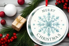 Round Christmas Ornament Sublimation|Clipart Product Image 2