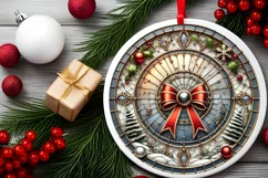 Round Christmas Ornament Sublimation|Clipart Product Image 2