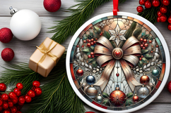 Round Christmass Ornament PNG Product Image 2