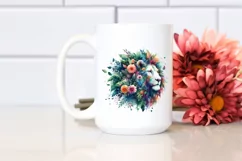 Vibrant Lion with 3D Flowers PNG Product Image 2