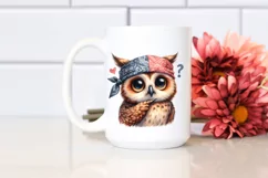 Funny Owl Portrait Bandana Clipart Product Image 2