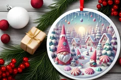 Round Christmas Ornament Sublimation|Clipart Product Image 1