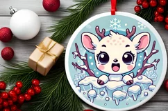Round Christmas Ornament Sublimation|Clipart Product Image 2