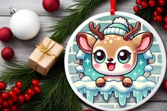 Round Christmas Ornament Sublimation|Clipart Product Image 2
