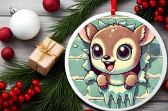 Round Christmas Ornament Sublimation|Clipart Product Image 2