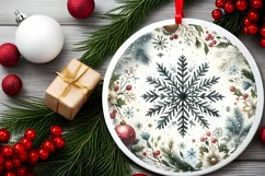 Round Christmas Ornament Sublimation|Clipart Product Image 2