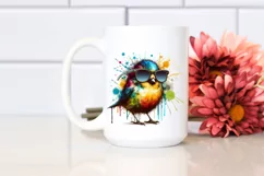 Colorful Bird Sunglasses Sticker | Clipart Product Image 2