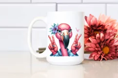Detailed Flamingo Smiling Victory | Clipart Product Image 2