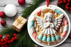 Round Christmas Ornament Sublimation|Clipart Product Image 1