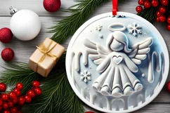 Round Christmas Ornament Sublimation|Clipart Product Image 1