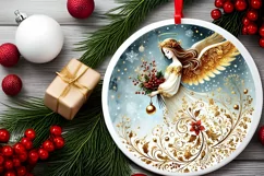 Round Christmas Ornament Sublimation|Clipart Product Image 1