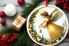 Round Christmas Ornament Sublimation|Clipart Product Image 1