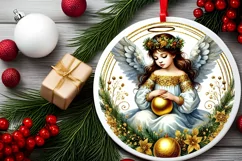 Round Christmas Ornament Sublimation|Clipart Product Image 1