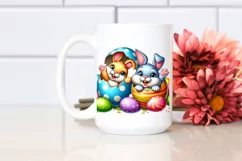 Watercolor Colorful Easter Clipart |T-shirt, Mug, Tumbler Product Image 2