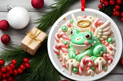 Round Christmas Ornament Sublimation|Clipart Product Image 1