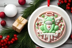 Round Christmas Ornament Sublimation|Clipart Product Image 1
