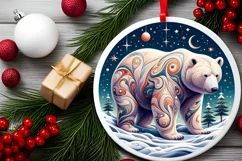Round Christmas Ornament Sublimation|Clipart Product Image 2
