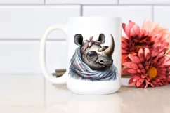 Funny Cute Rhino Portrait Sunglasses Clipart Product Image 2