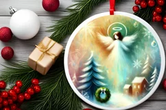 Round Christmas Ornament Sublimation|Clipart Product Image 1