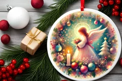 Round Christmas Ornament Sublimation|Clipart Product Image 1