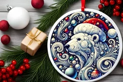 Round Christmas Ornament Sublimation|Clipart Product Image 1