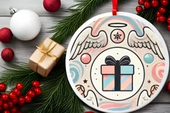 Round Christmas Ornament Sublimation|Clipart Product Image 2