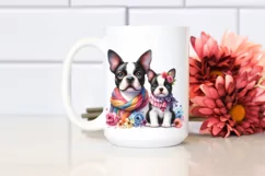 Cute Colorful Boston Terrier | Sublimation | Clipart Product Image 2
