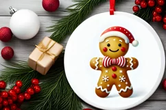 Round Christmas Ornament Sublimation|Clipart Product Image 1