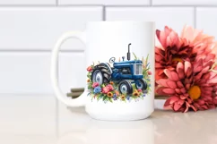 Watercolor Tractor with USA Flag and Baby Bunny | Product Image 2