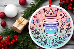 Round Christmas Ornament Sublimation|Clipart Product Image 2