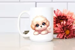 Watercolor Baby Bichpoo Clipart Product Image 2