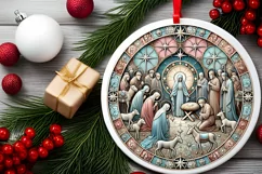Round Christmas Ornament Sublimation|Clipart Product Image 1