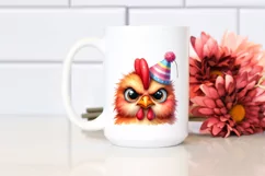 Funny Chicken Portrait Party Hat Clipart Product Image 2