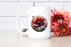 Colorful Stained Flower Poppy | Sublimation | Clipart Product Image 2