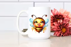 Vibrant Bee Portrait Tongue Wind Clipart Product Image 2