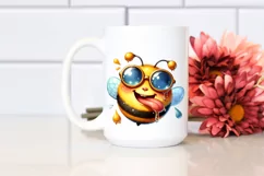 Vibrant Bee Portrait Tongue Wind Clipart Product Image 2