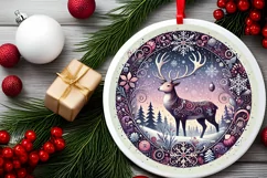 Round Christmas Ornament Sublimation|Clipart Product Image 1