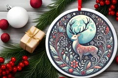 Round Christmas Ornament Sublimation|Clipart Product Image 1