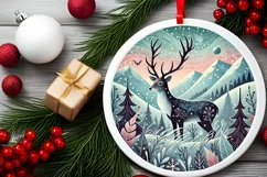 Round Christmas Ornament Sublimation|Clipart Product Image 1