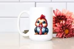 Funny Baby Rooster Sitting Tie Clipart Product Image 2