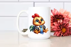 Funny Baby Rooster in Tie | Clipart Product Image 2